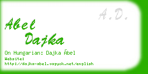 abel dajka business card
