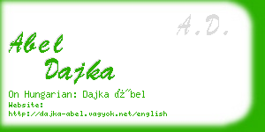 abel dajka business card